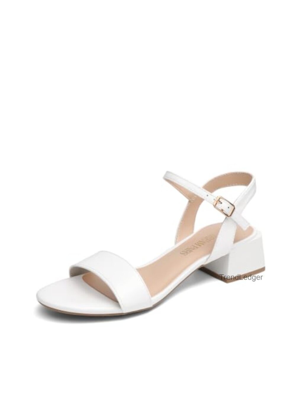 Women's Chunky Block Heel Faux Leather Dress Sandals Ankle Strap